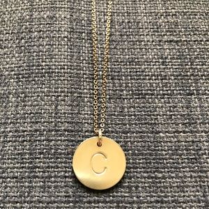 14k-Gold Fill “C” Initial Disc Necklace